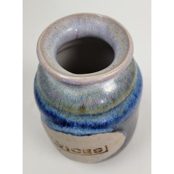 Vtg Flat Earth Stoneware Pottery Vices Corked Apothecary Jar Halloween Decor‎ - Picture 7 of 9